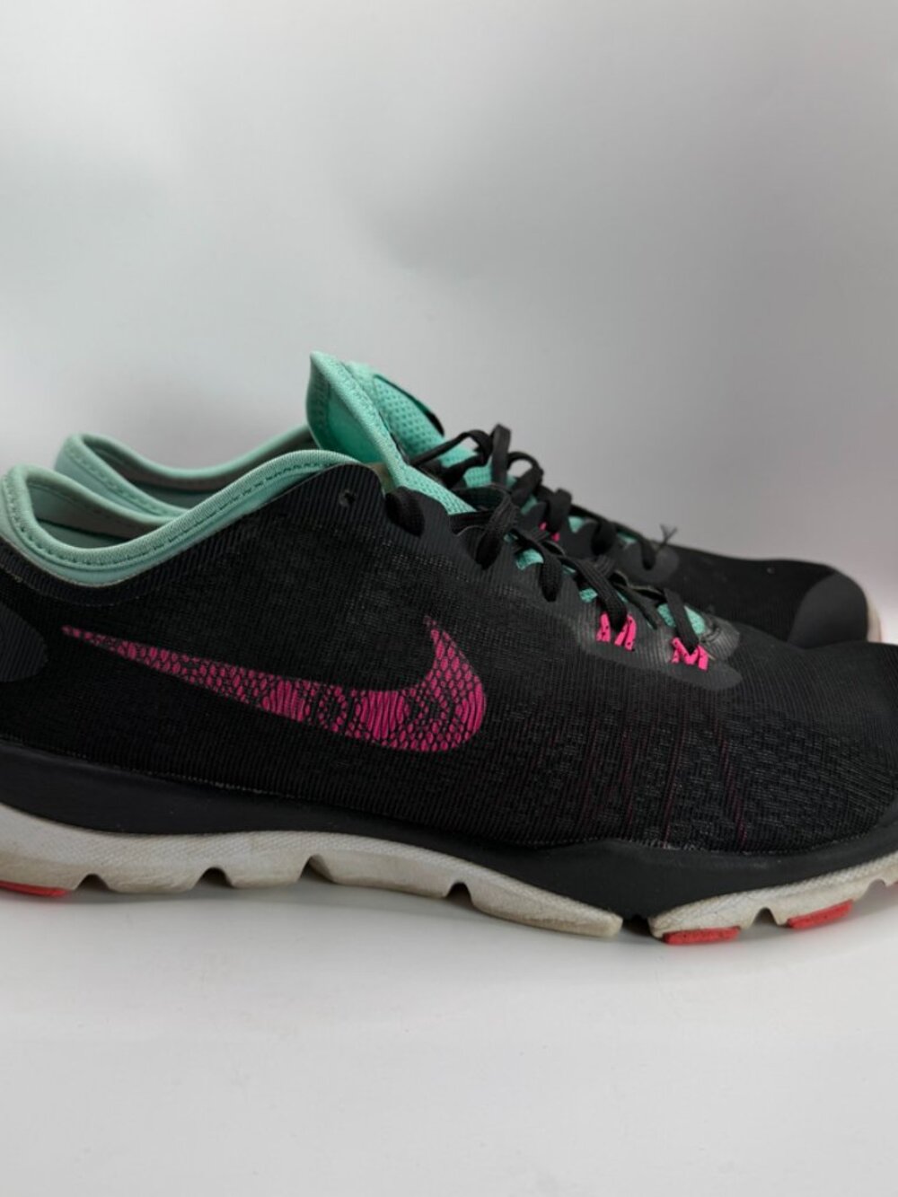 Nike Flex Supreme TR4 Womens Training Shoes Black/Mint/Pink Size 8.5 US EU 43 CM - Picture 3 of 8
